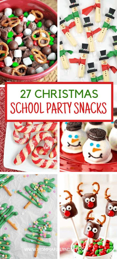 Need ideas for Christmas party snacks?ย Here are 27 Easy classroom snacks for school parties includingย Christmas, winter, and holiday parties.