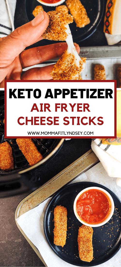 Keto cheese sticks are a low carb appetizer that is easy to make in the air fryer. Keto appetizer idea for the holidays that everyone will eat.