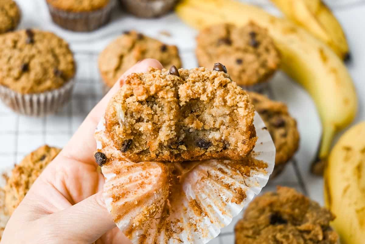 inside of a banana muffin