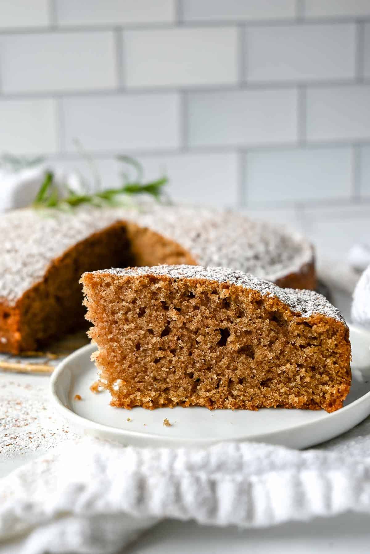 slice of healthy chai cake