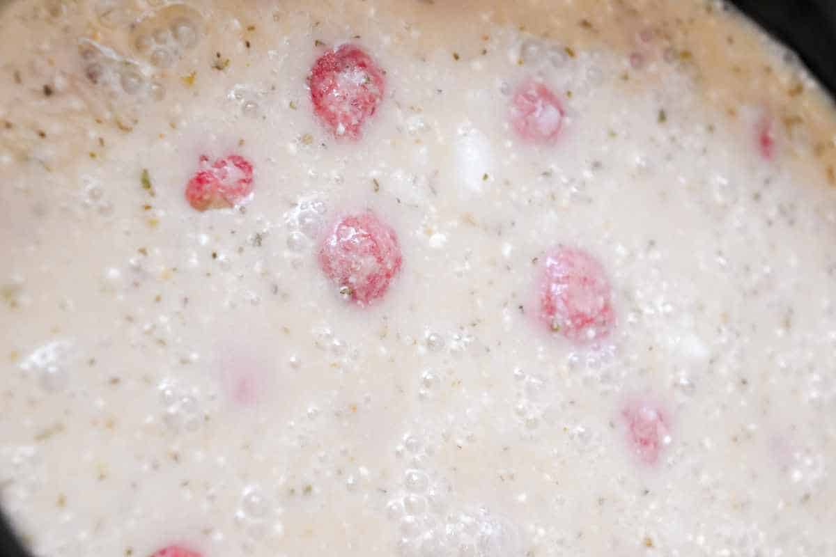 Swedish meatballs in gravy.