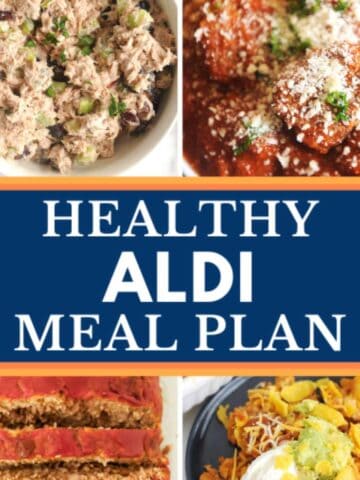 photo showing recipes included in an aldi meal plan.