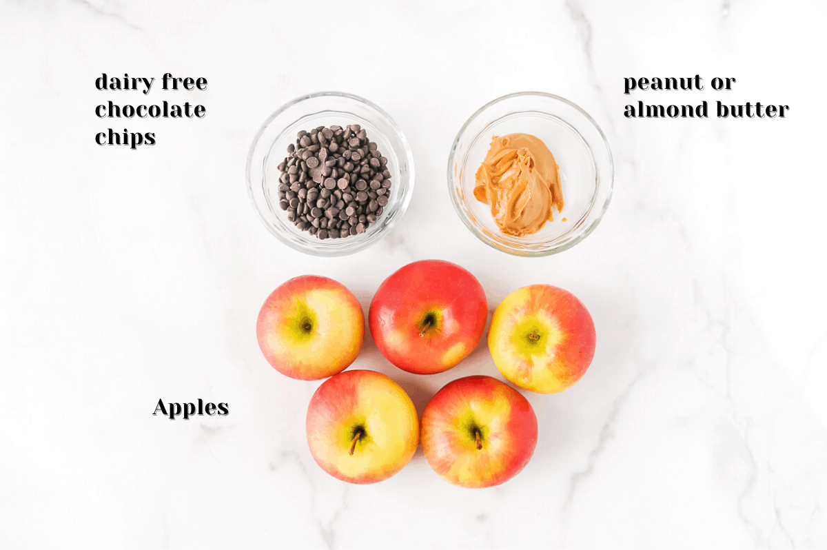ingredients to make healthy apple nachos
