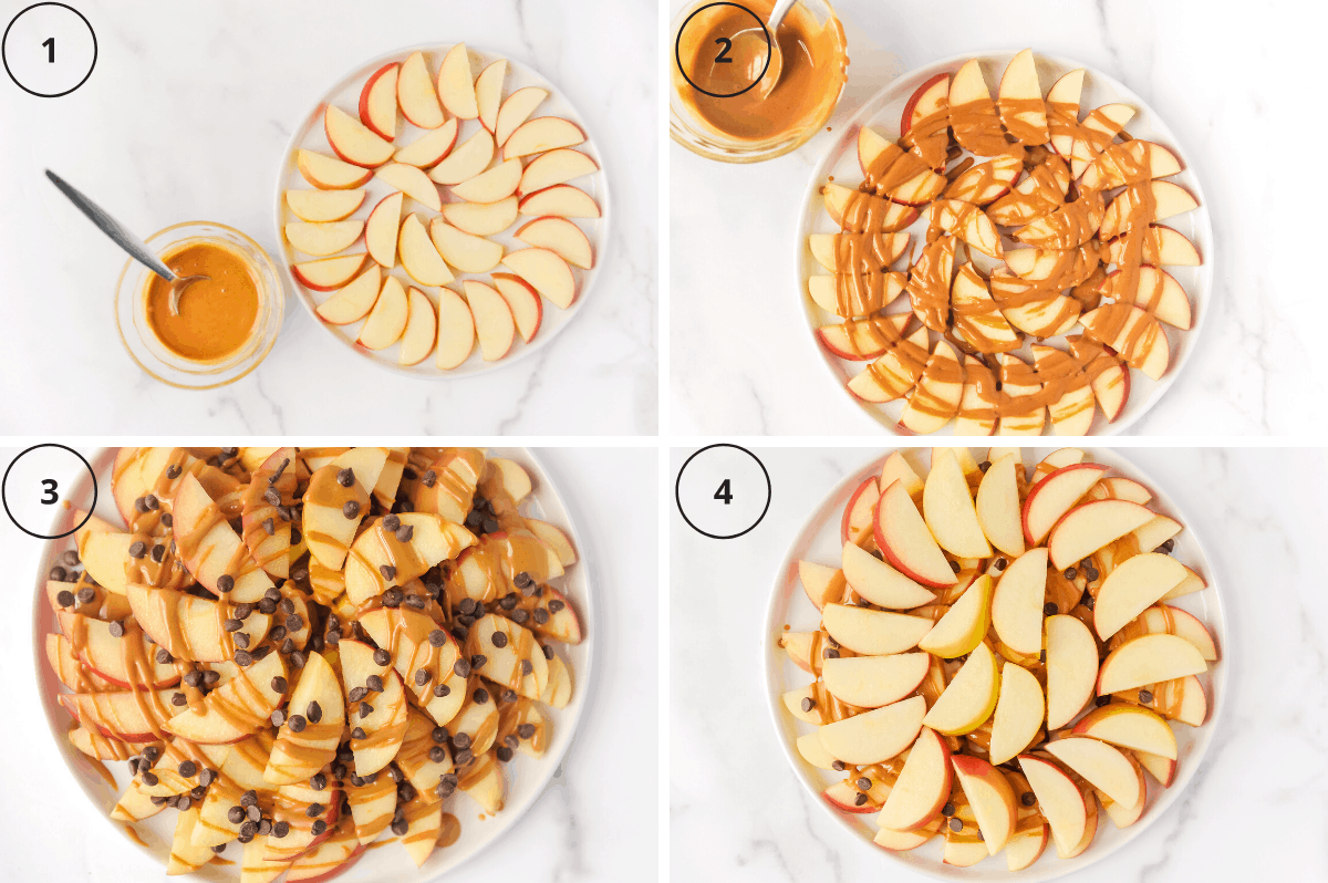 steps for making apples into nachos for a healthy snack