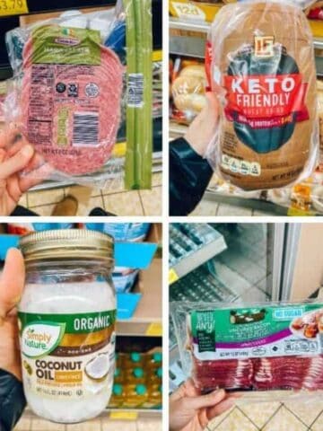 grid of photos of keto items at aldi.