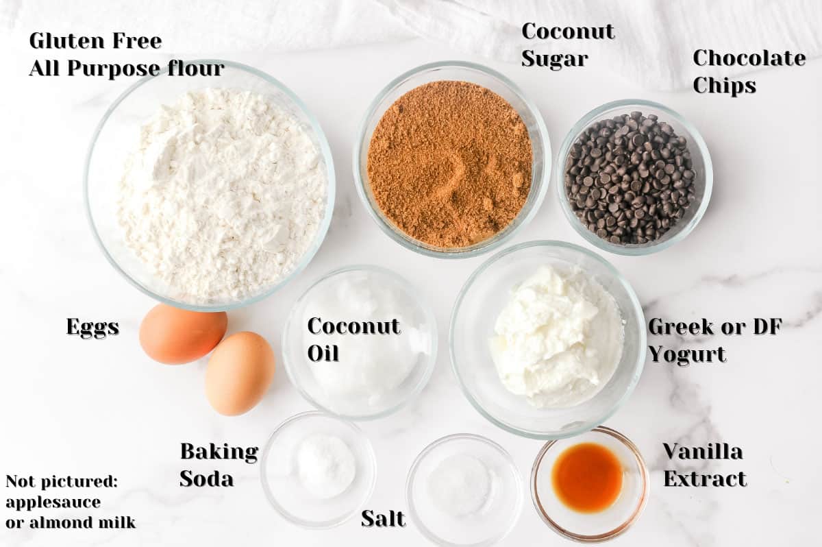 ingredients to make healthy muffins for kids