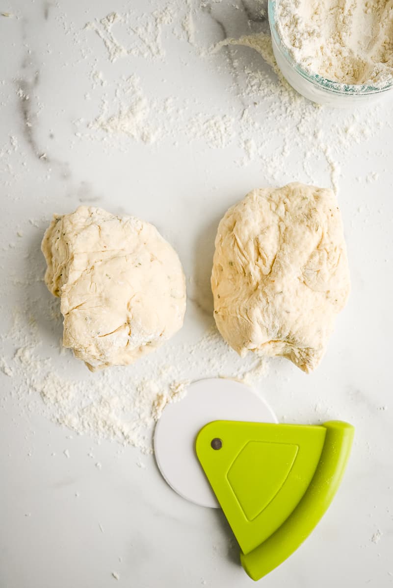 two balls of pizza dough