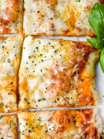 slices of homemade flatbread pizza