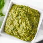 bowl of vegan pesto without pine nuts