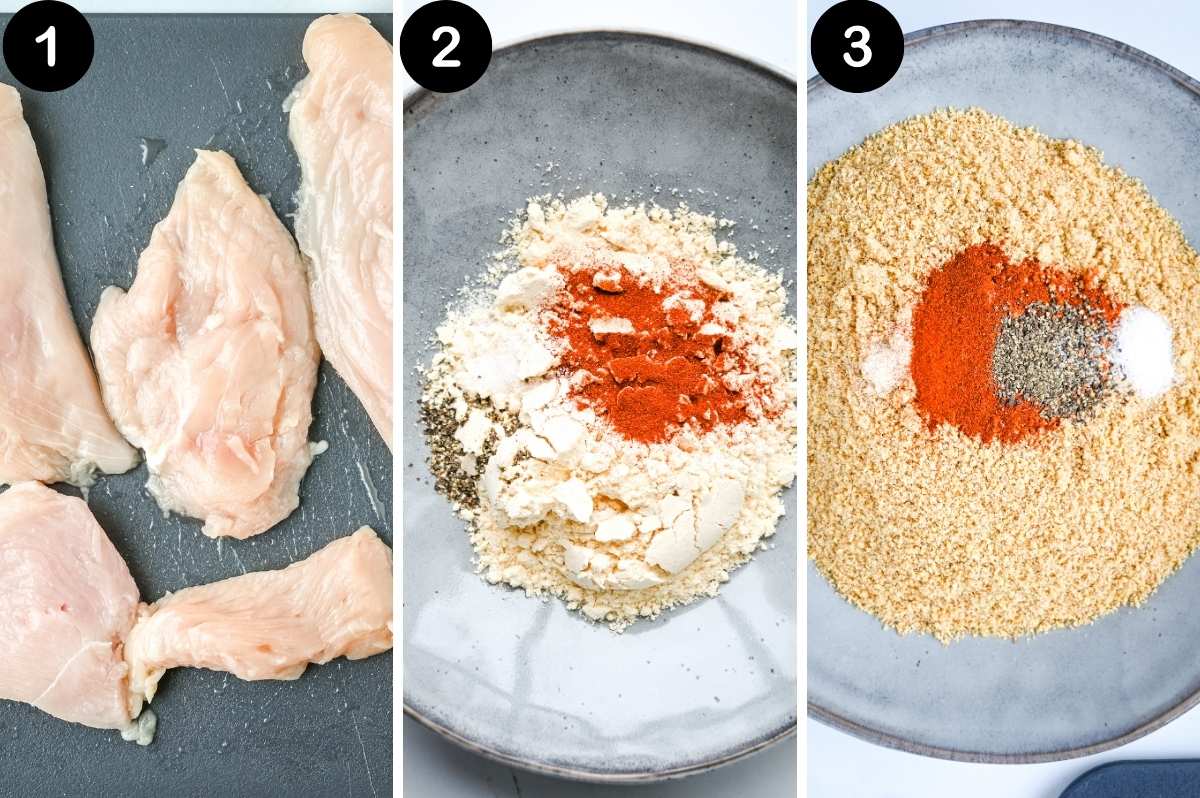 steps for air frying chicken breast cutlets