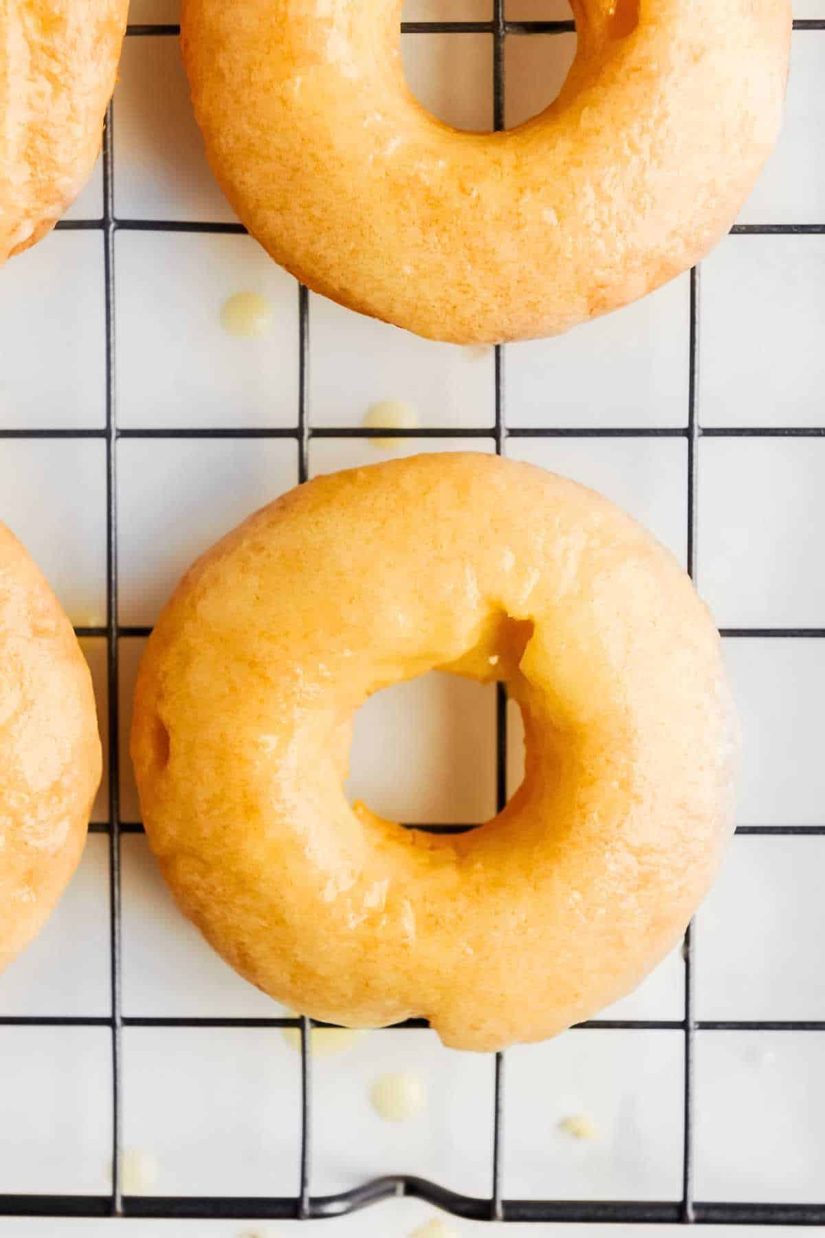 keto donuts on a wire rack.