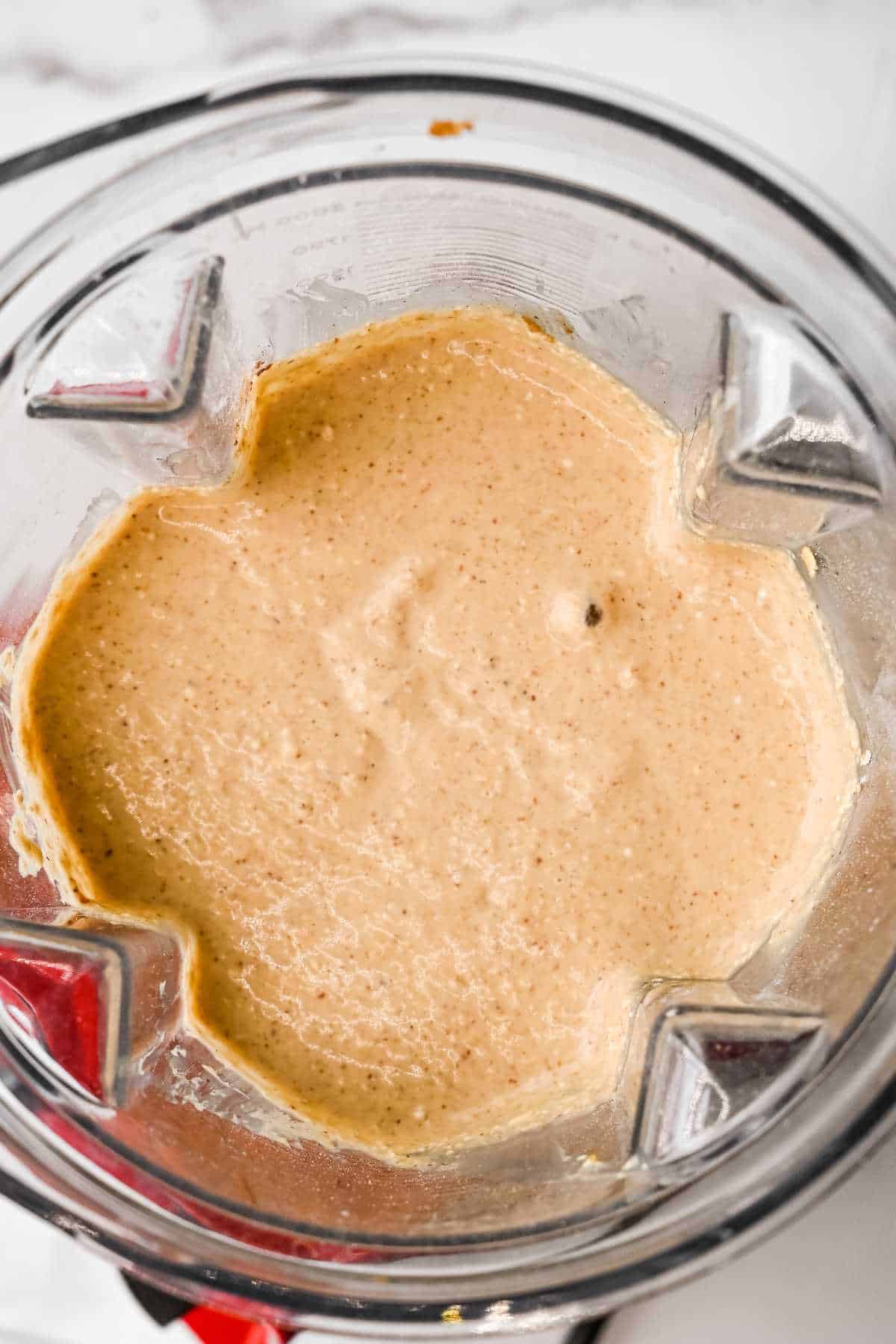 blended protein baked oatmeal in a blender.