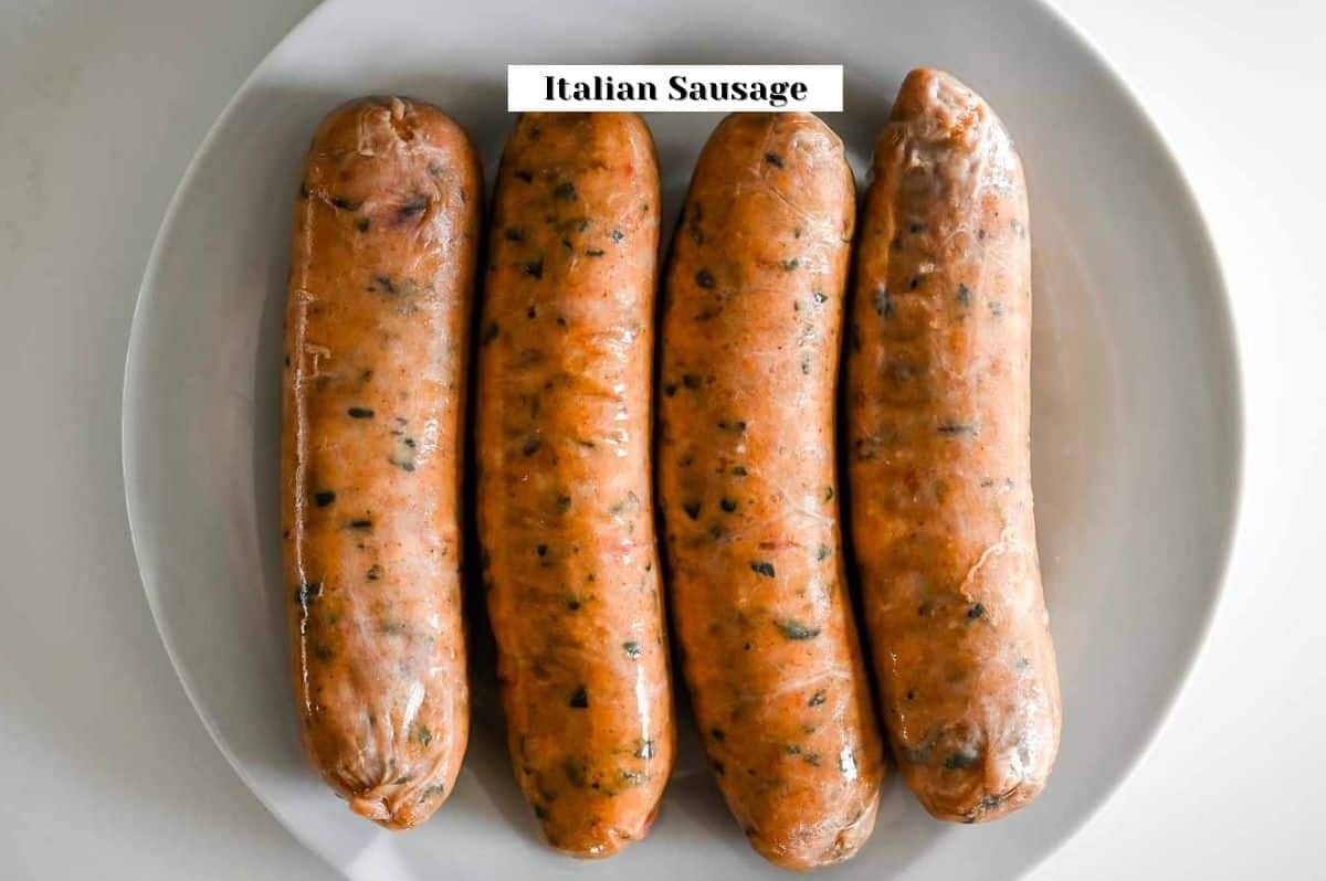 ingredients for this recipe, air fryer italian sausage.