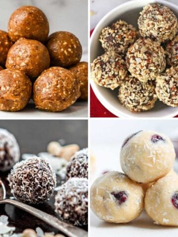 photo of four bliss balls recipes.