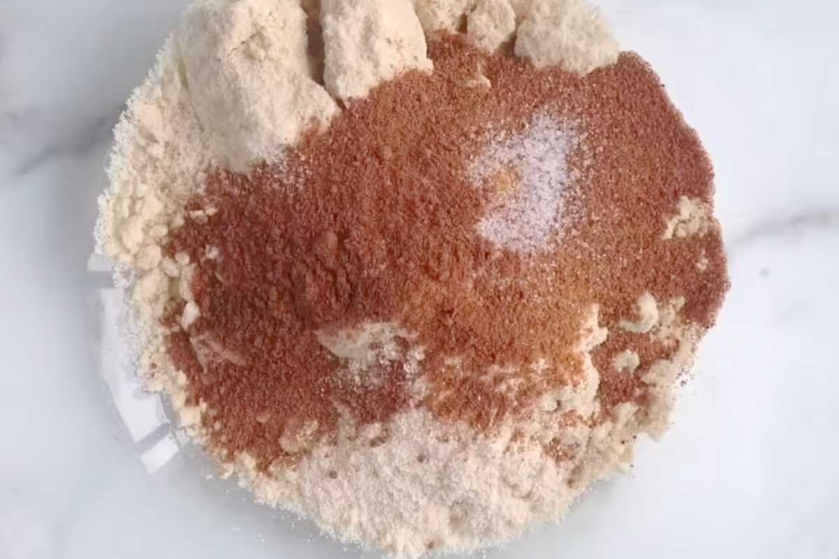 pie crust ingredients in a glass bowl.