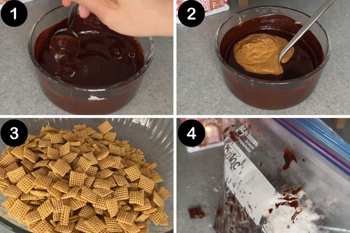 steps for making healthy muddy buddies.