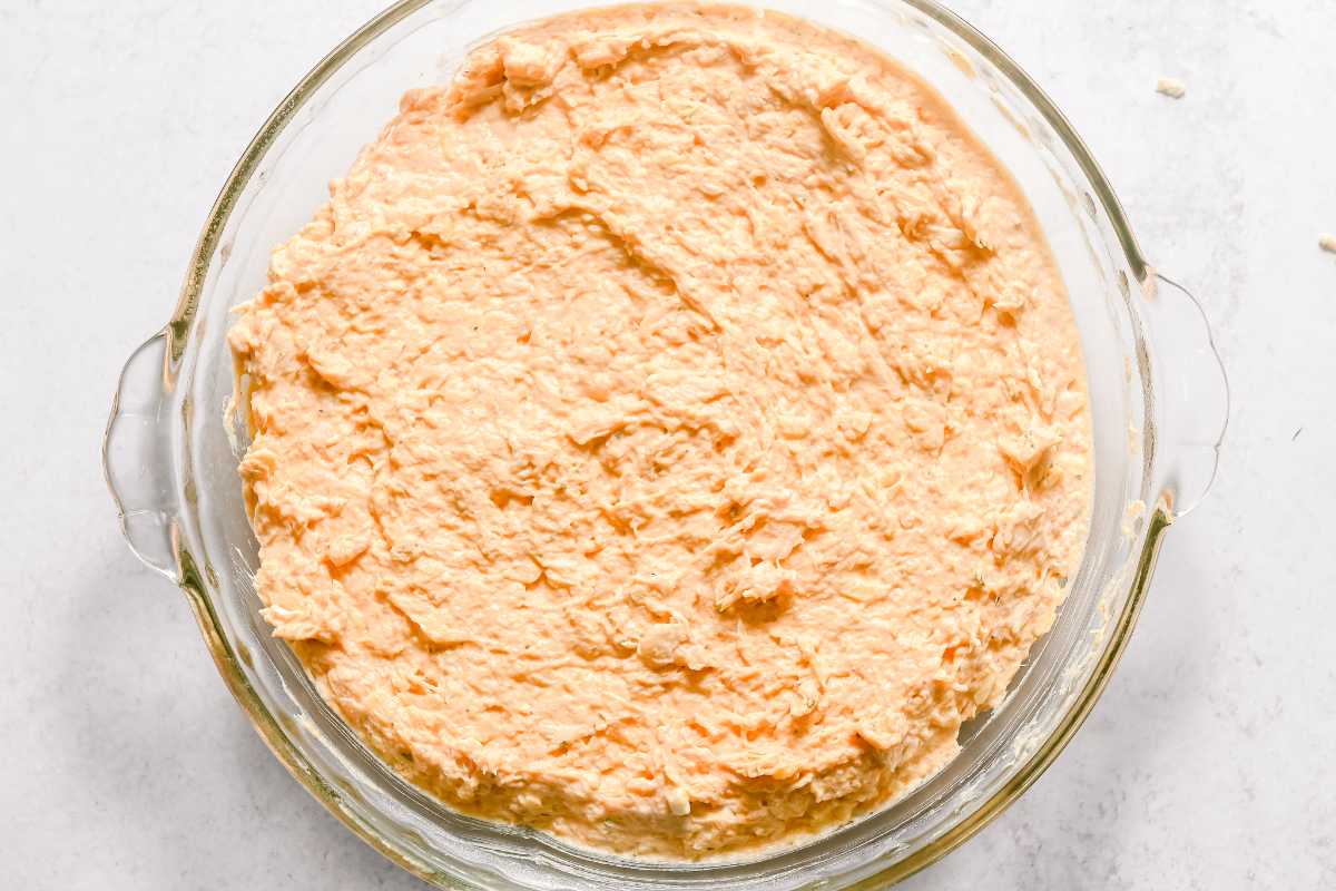 cold dip in a glass pie plate.