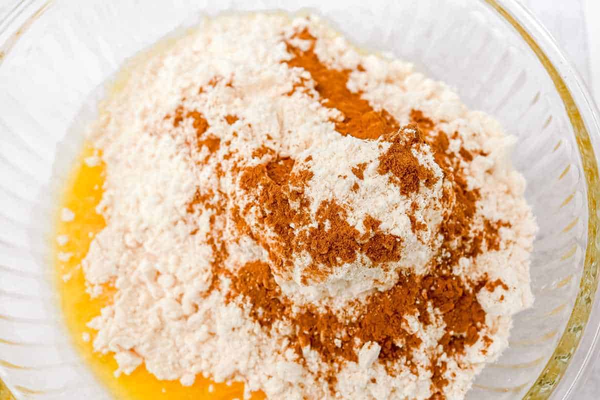 recipe ingredients in a glass bowl.