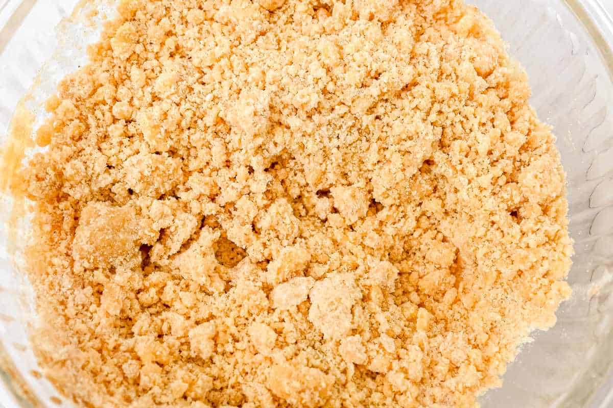 cobbler topping in a glass bowl.
