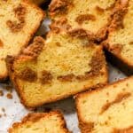 close up of coffee cake slice.