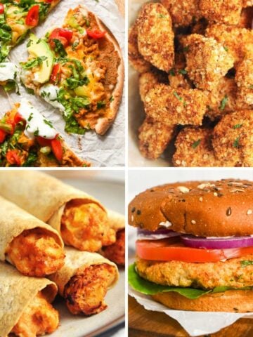 collage photo of kid-friendly air fryer recipes.
