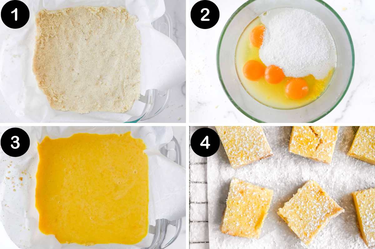 steps for making meyer lemon bars.