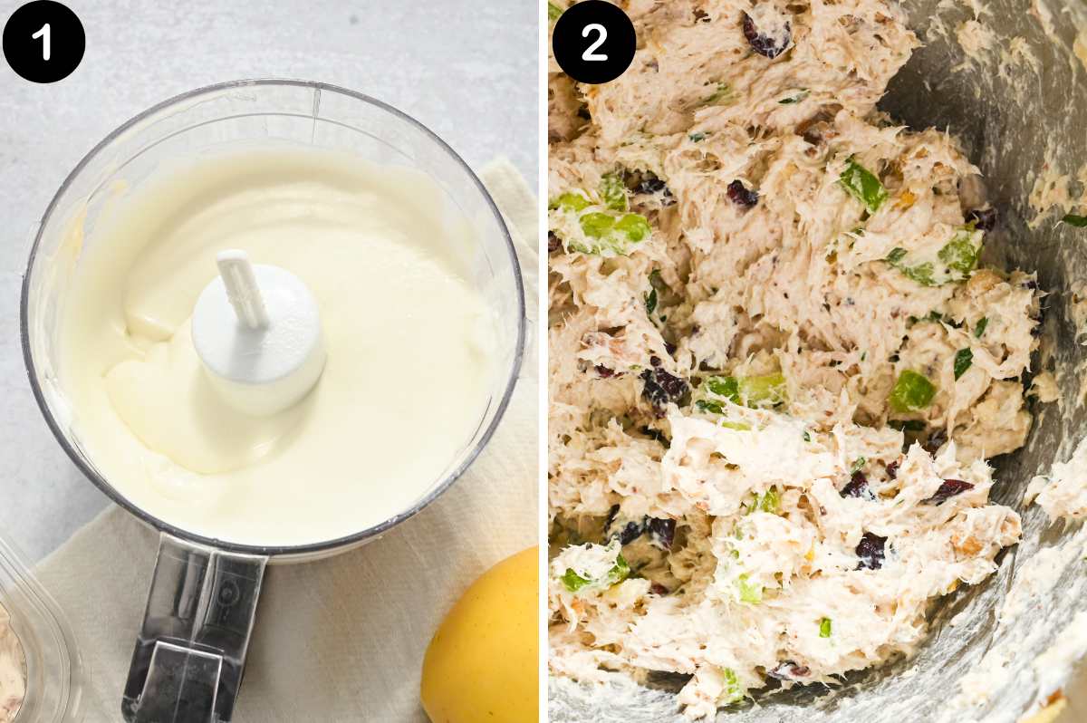 numbered steps for making cranberry chicken salad.