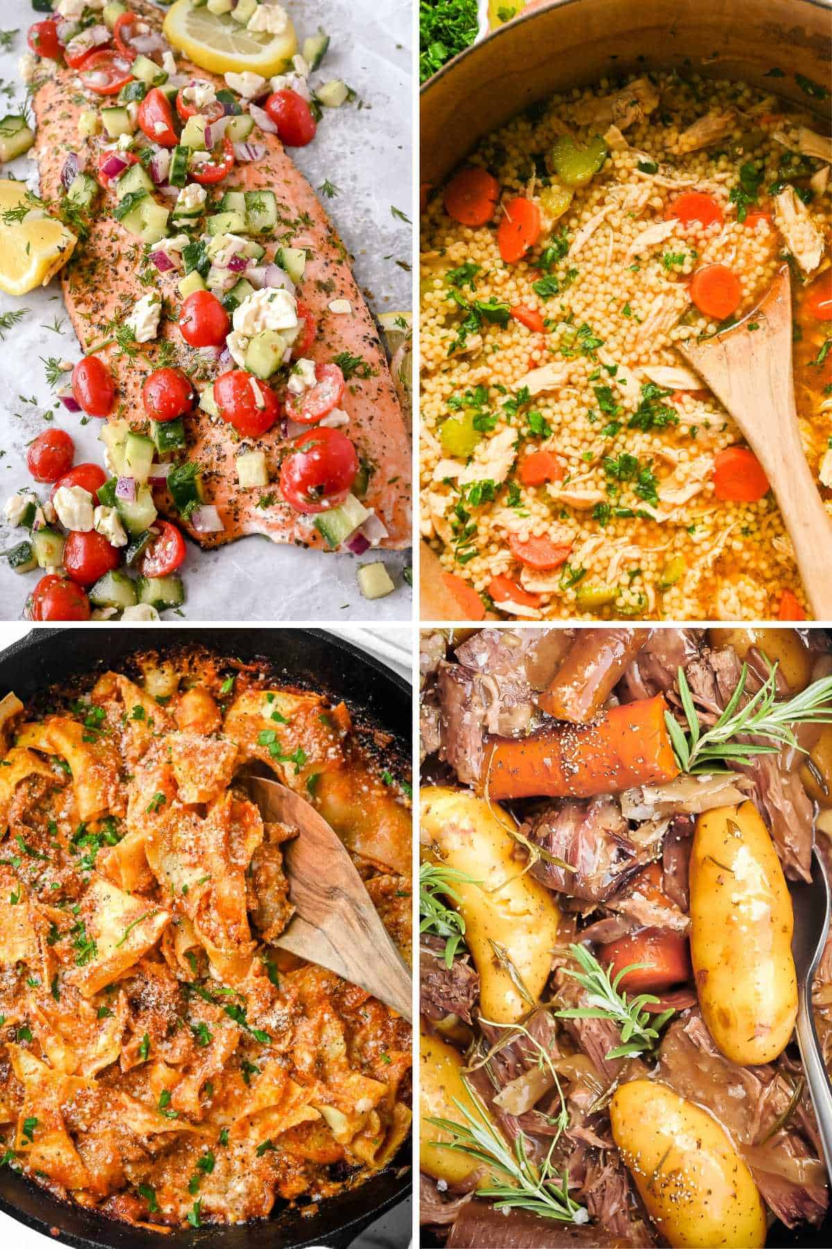 four photos of Sunday dinner ideas for this collection of recipes.