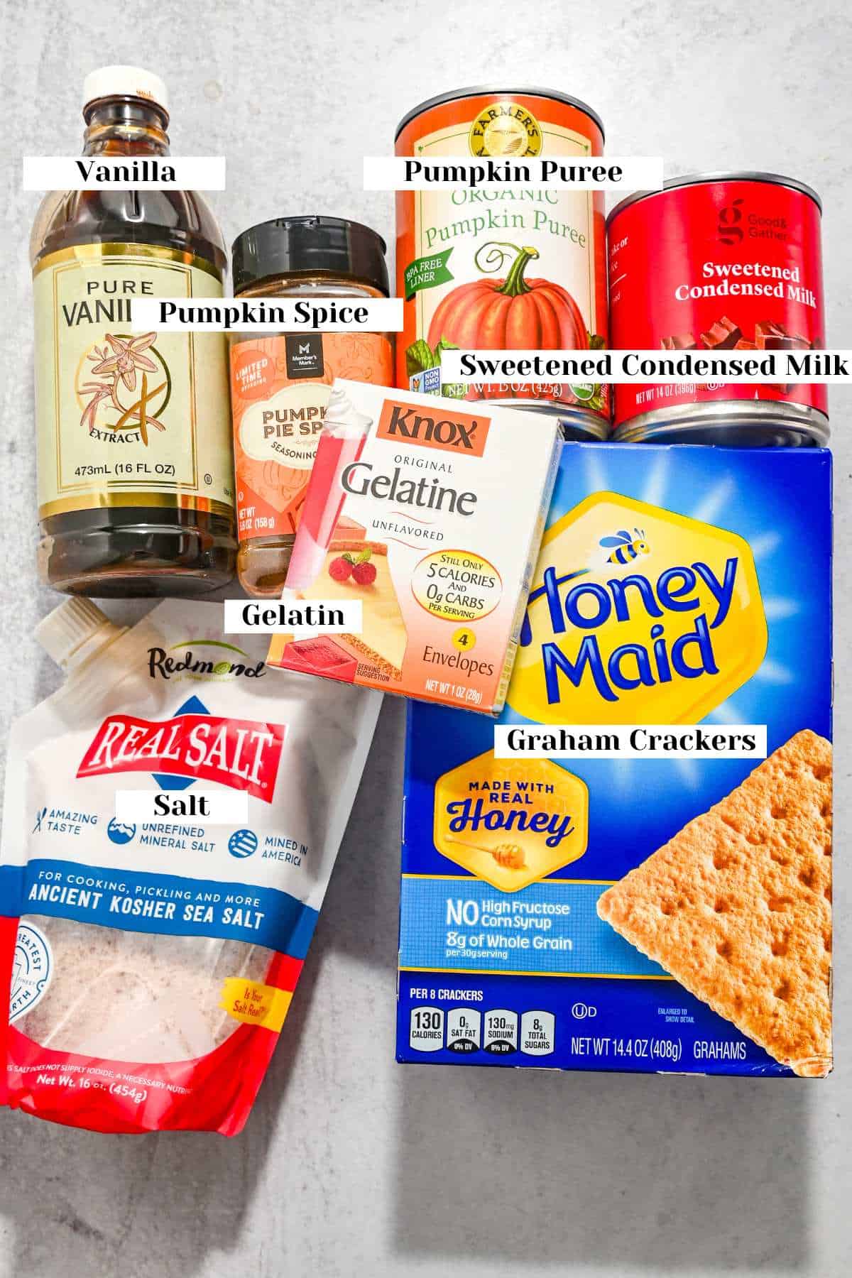 ingredients for making pumpkin pie in a cup.