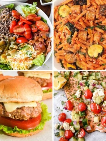 A collage of meals for April.