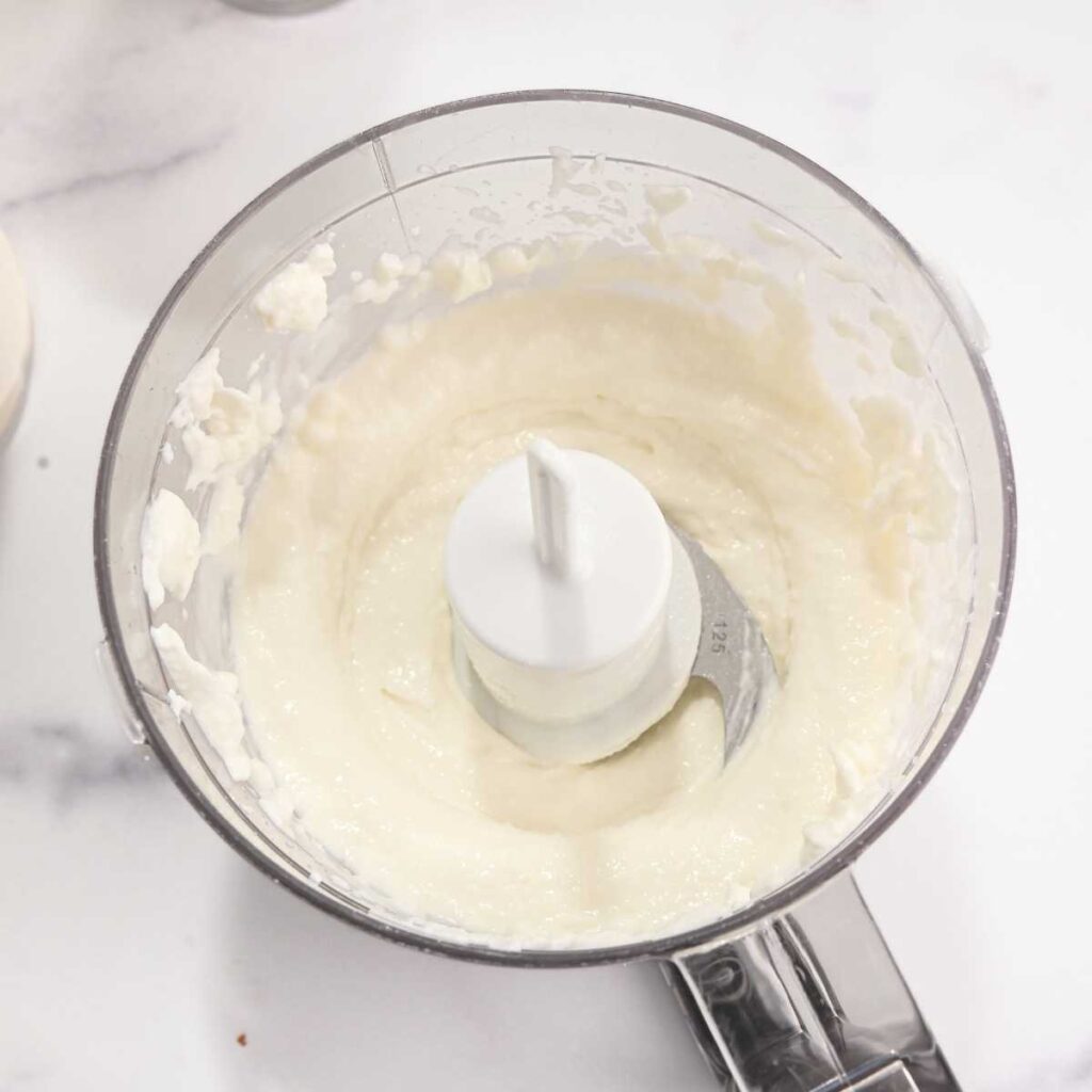 cottage cheese blended in a small food processor.