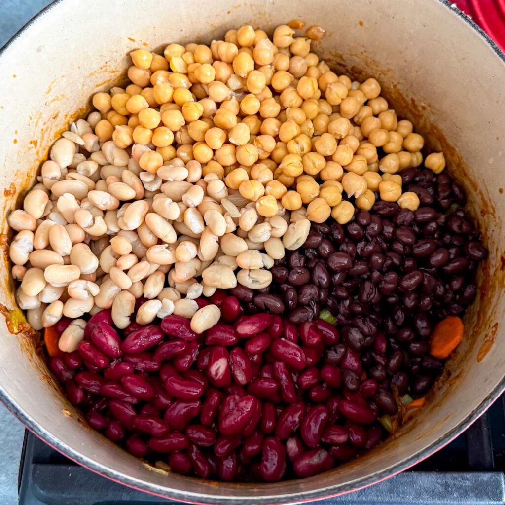 bean variety in a soup pot.