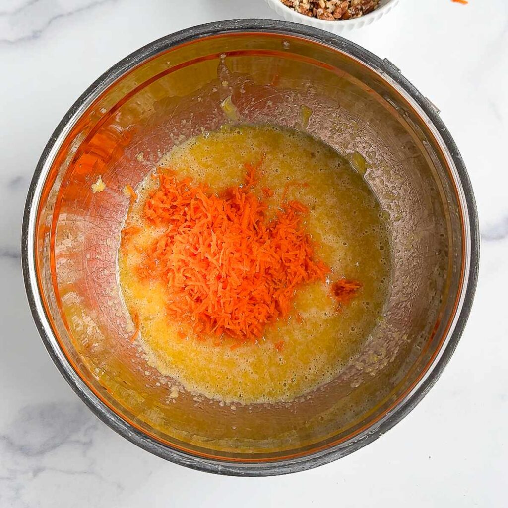 carrots in wet ingredients.